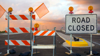 Road closed sign