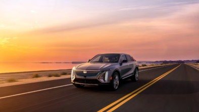 Cadillac Driving in the Sunset