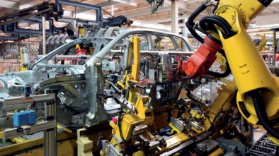 Car being built in the factory