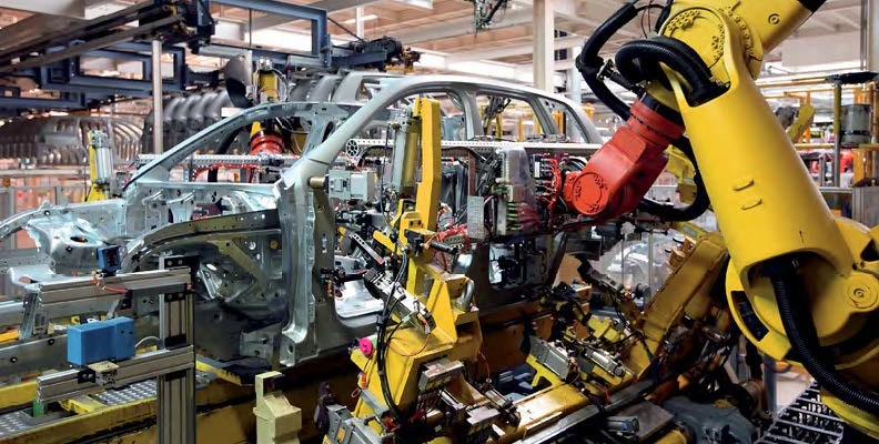 Car being built in the factory