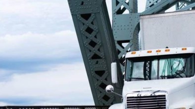 Trucks on bridge