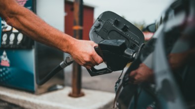 Man pumping gas