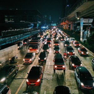 Trucks stuck in traffic